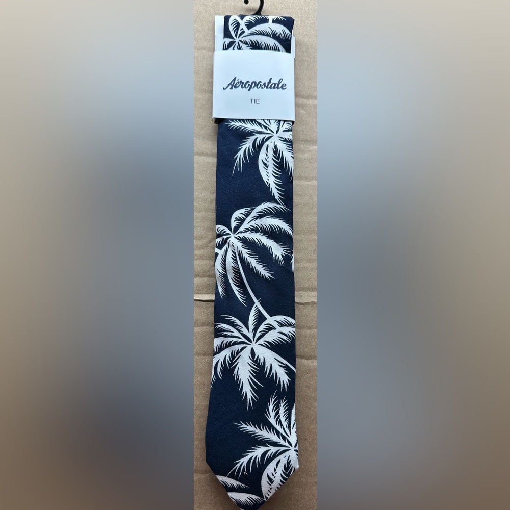Aeropostale Navy Blue Palm Tree Tie